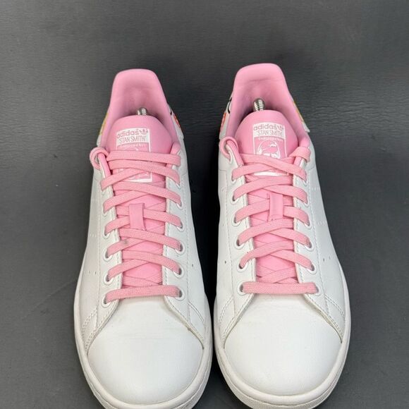 Adidas Stan Smith 'Doodle - White Pink' athletic sneaker shoes womens size 8.5 - Picture 2 of 8